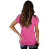 image:imageWIHOLL Womens Tops V Neck Summer Petal Sleeve Casual TshirtsDeeppink