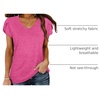 image:imageWIHOLL Womens Tops V Neck Summer Petal Sleeve Casual TshirtsDeeppink