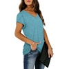 image:imageWIHOLL Womens Tops V Neck Summer Petal Sleeve Casual TshirtsGreygreen