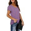 image:imageWIHOLL Womens Tops V Neck Summer Petal Sleeve Casual TshirtsLavender