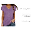 image:imageWIHOLL Womens Tops V Neck Summer Petal Sleeve Casual TshirtsLavender