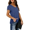 image:imageWIHOLL Womens Tops V Neck Summer Petal Sleeve Casual TshirtsNavy