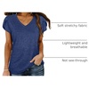 image:imageWIHOLL Womens Tops V Neck Summer Petal Sleeve Casual TshirtsNavy