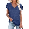 image:imageWIHOLL Womens Tops V Neck Summer Petal Sleeve Casual TshirtsNavy