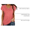image:imageWIHOLL Womens Tops V Neck Summer Petal Sleeve Casual TshirtsRed