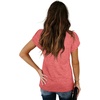 image:imageWIHOLL Womens Tops V Neck Summer Petal Sleeve Casual TshirtsRed