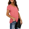 image:imageWIHOLL Womens Tops V Neck Summer Petal Sleeve Casual TshirtsRed