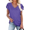 image:imageWIHOLL Womens Tops V Neck Summer Petal Sleeve Casual TshirtsVioletsplendor