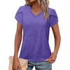 image:imageWIHOLL Womens Tops V Neck Summer Petal Sleeve Casual TshirtsVioletsplendor