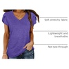 image:imageWIHOLL Womens Tops V Neck Summer Petal Sleeve Casual TshirtsVioletsplendor
