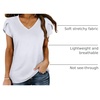 image:imageWIHOLL Womens Tops V Neck Summer Petal Sleeve Casual TshirtsWhite