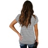 image:imageWIHOLL Womens Tops V Neck Summer Petal Sleeve Casual TshirtsZ0striped Black