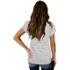 image:imageWIHOLL Womens Tops V Neck Summer Petal Sleeve Casual TshirtsZ0striped Grey