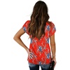 image:imageWIHOLL Womens Tops V Neck Summer Petal Sleeve Casual TshirtsZ2floral Red