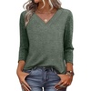 image:imageWIHOLL 34 Length Sleeve Womens Tops Lightweight Summer Fall OutfitsGreen