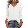 image:imageWIHOLL 34 Length Sleeve Womens Tops Lightweight Summer Fall OutfitsWhite