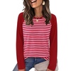 image:imageWIHOLL Long Sleeve Shirts for Women Crewneck Tops Fall Clothes Outfits 2026RedPink