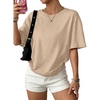 image:imageWIHOLL Oversized Tshirts for Women Summer Crew Neck Short Sleeve Graphic Tees Casual Loose Fit Workout Tops 2026Beige