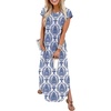Floral Boho Khaki Blue