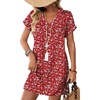 image:imageWIHOLL Summer Dresses for Women Casual Tshirt Dress Midi Dresses Fashion Beach Vacation ClothesRed White Floral