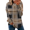 image:imageWIHOLL Sweatshirt for Women Crewneck Long Sleeve Shirts Curved Hem Lightweight Sweaters Fall Clothes 2025Plaid Coffee