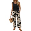 Black Beige Tropical Leaves