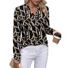 image:imageWIHOLL V Neck Business Casual Tops Fall Blouses Trendy Long Sleeve ShirtsBlack Gold Lines