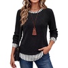 image:imageWIHOLL Womens Long Sleeve Shirts Fall Outfits Lightweight Sweaters 2026Blackstriped