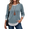 image:imageWIHOLL Womens Long Sleeve Shirts Fall Outfits Lightweight Sweaters 2026Blue