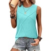 image:imageWIHOLL Womens Sleeveless Summer Crewneck Loose Fit Tank TopsAqua