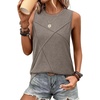 image:imageWIHOLL Womens Sleeveless Summer Crewneck Loose Fit Tank TopsCoffee Grey