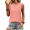 image:imageWIHOLL Womens Sleeveless Summer Crewneck Loose Fit Tank TopsCoral Pink