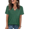 image:imageWIHOLL Womens Summer Tops Short Sleeve Basic Casual V Neck T Shirts Trendy Fashion 2026Green