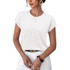 image:imageWIHOLL Womens Summer Tops Short Sleeve Sweater Work Office Business Casual Outfits Fashion Clothing02  White