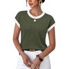 image:imageWIHOLL Womens Summer Tops Short Sleeve Sweater Work Office Business Casual Outfits Fashion Clothing08  Grey Green