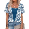 image:imageWIHOLL Womens Summer Tops Trendy 2 in 1 Blouses Short Sleeve Shirts Casual T Shirts Beach Vacation ClothesBlue Ethnic Floral