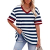 Navy White Striped