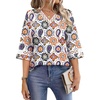 image:imageWIHOLL Womens Tops Eyelet Lace V Neck 34 Bell Sleeve Blouses Dressy Casual Work Shirt 2026 Summer Fall Fashion ClothingBohopaisley