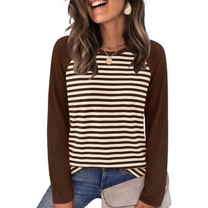 image:imageWIHOLL Long Sleeve Shirts for Women Crewneck Tops Fall Clothes Outfits 2026BrownApricot