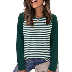 image:imageWIHOLL Long Sleeve Shirts for Women Crewneck Tops Fall Clothes Outfits 2026GreenWhite