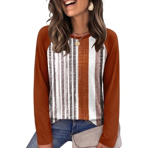 image:imageWIHOLL Long Sleeve Shirts for Women Crewneck Tops Fall Clothes Outfits 2026Multicolor Stripes