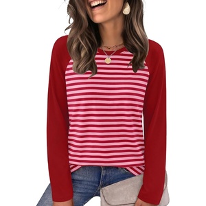 image:imageWIHOLL Long Sleeve Shirts for Women Crewneck Tops Fall Clothes Outfits 2026RedPink