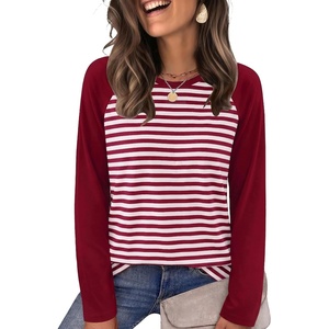 image:imageWIHOLL Long Sleeve Shirts for Women Crewneck Tops Fall Clothes Outfits 2026WineredWhite