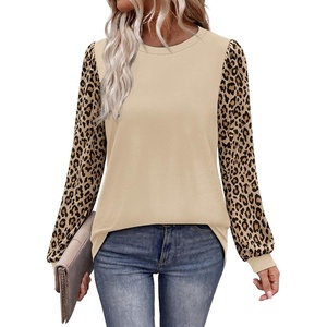 image:imageWIHOLL Long Sleeve Shirts for Women Fall Fashion Tops Trendy Color BlockKhaki