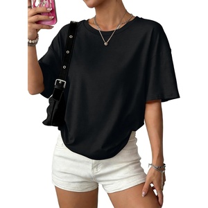 image:imageWIHOLL Oversized Tshirts for Women Summer Crew Neck Short Sleeve Graphic Tees Casual Loose Fit Workout Tops 2026Black