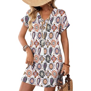 image:imageWIHOLL Summer Dresses for Women Casual Tshirt Dress Midi Dresses Fashion Beach Vacation Clothes3colorful Floral