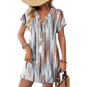 image:imageWIHOLL Summer Dresses for Women Casual Tshirt Dress Midi Dresses Fashion Beach Vacation Clothes5white Tie Dye