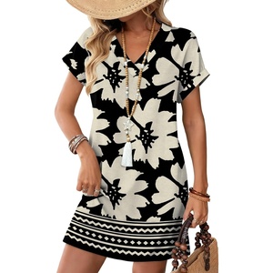 image:imageWIHOLL Summer Dresses for Women Casual Tshirt Dress Midi Dresses Fashion Beach Vacation ClothesVintage Floral