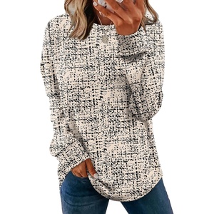 image:imageWIHOLL Sweatshirt for Women Crewneck Long Sleeve Shirts Curved Hem Lightweight Sweaters Fall Clothes 2025Unique Dots