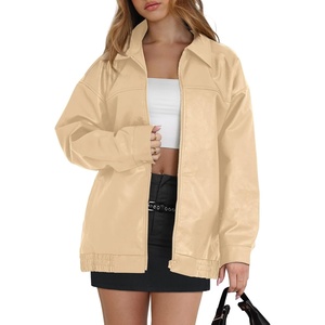 image:imageWIHOLL Womens Leather Jackets Faux Suede Oversized Fall Motorcycle Coats Fashion Winter Outfits Clothes Y2k TopsKhaki